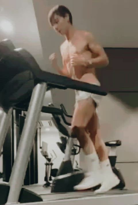 amateur big dick cock gay gym public solo straight teen workout clip