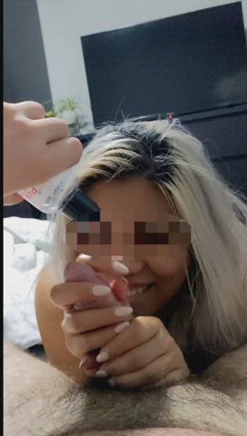 Fan Asian slut tortures white boyfriend