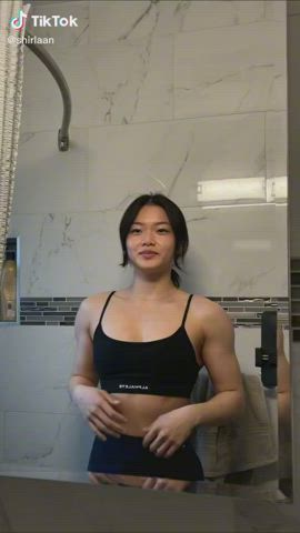 Asian Fitness Muscular Girl TikTok clip