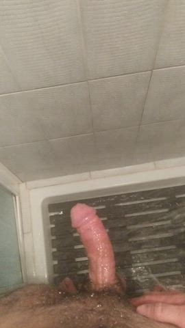 caption cock masturbating nude shower clip