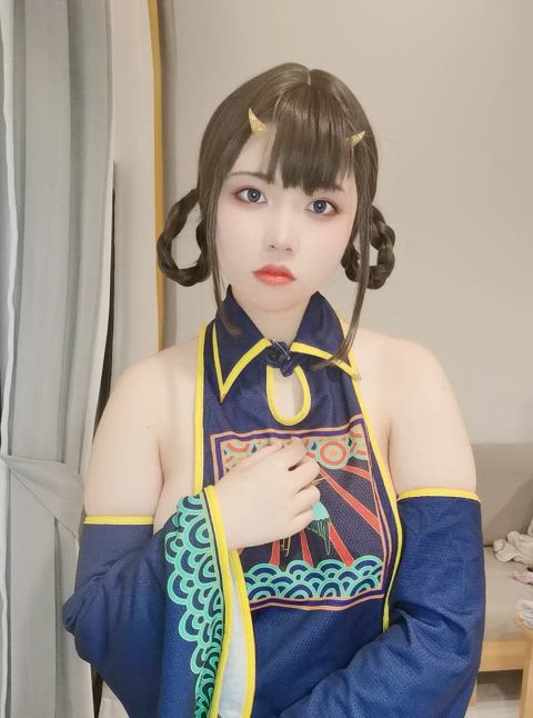 asian beautiful cosplay clip