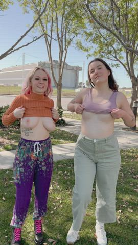 two pairs of tits is always better right? 😏 with my bestie u/megs__dead