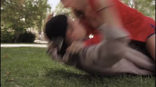 Brie Larson - House Broken (2009) - brief scene falling on / kissing a guy outside