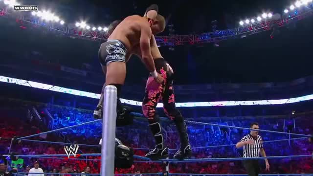 Tyson Kidd, Justin Gabriel, and Heath Slater vs The Usos and Trent Baretta - WWE