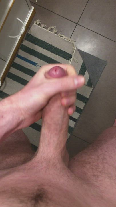 Showing off my cock and playing with it