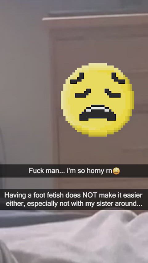 (B/S) Horny brother tries for sister's feet (Foot fetish)