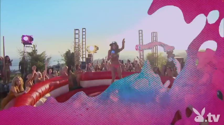 bikini party playboy pool topless clip