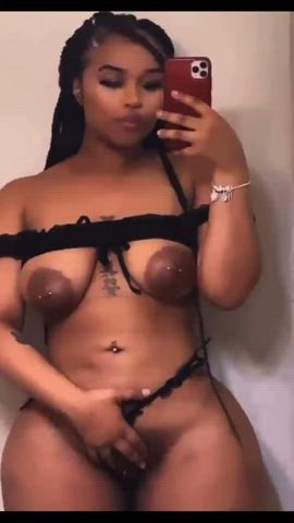 amateur ebony homemade lingerie natural tits solo tits clip