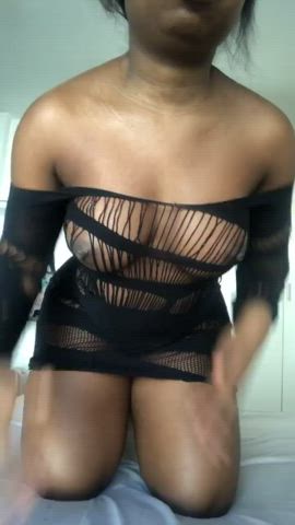 ass ebony fishnet lingerie clip