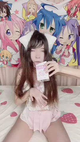 Ahegao Cum Cute Kawaii Girl PetPlay clip