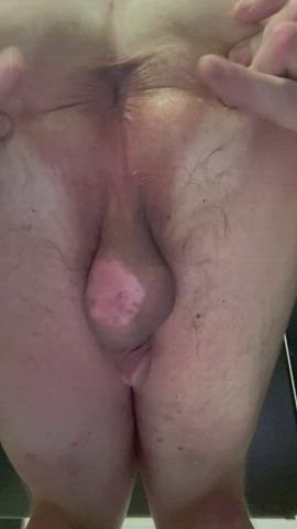 Look at that little gape after a week of nothing. Open my trans ass up more! ?