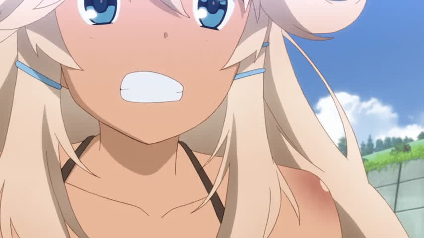 anime bikini blonde bouncing tits ecchi huge tits clip