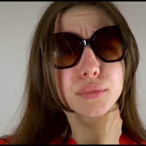 amateur blowjob deepthroat dickforlily face fuck glasses public sucking teen clip