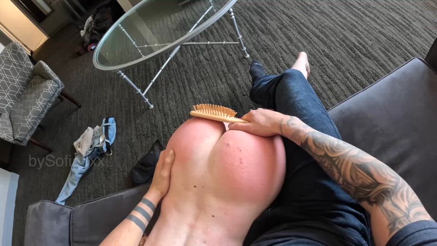 Hard hairbrush spanking for my bratty ass 🥺