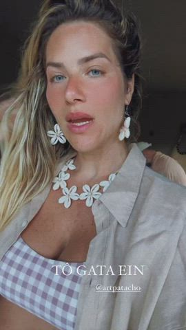 blonde brazilian celebrity cleavage milf clip