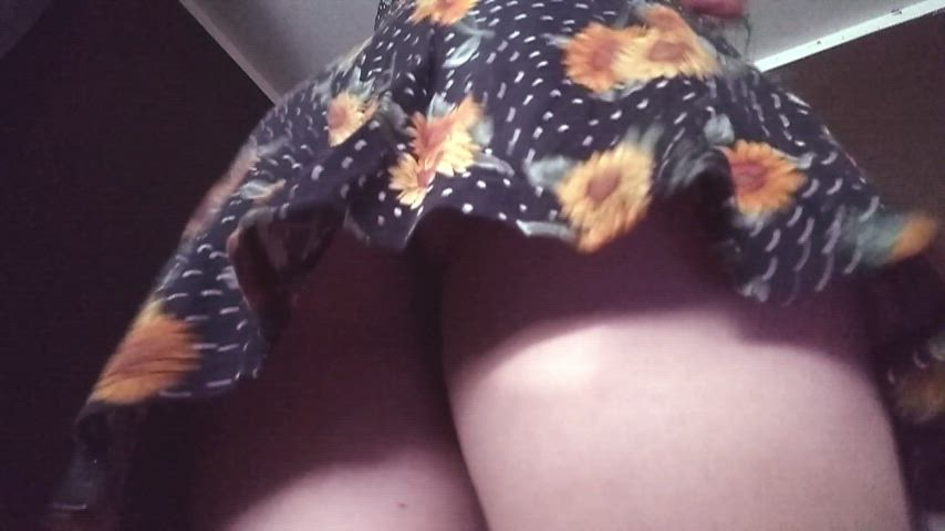 Oops, I'm not wearing panties. Hope you weren't peeking up my skirt...