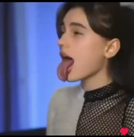 ahegao cute long tongue pretty tongue fetish clip