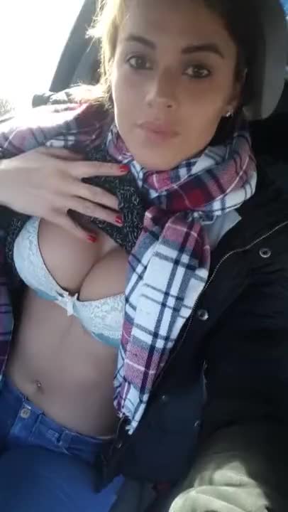 French girl in the car wash