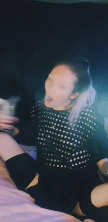 Clothed Pale Small Tits Smoking clip