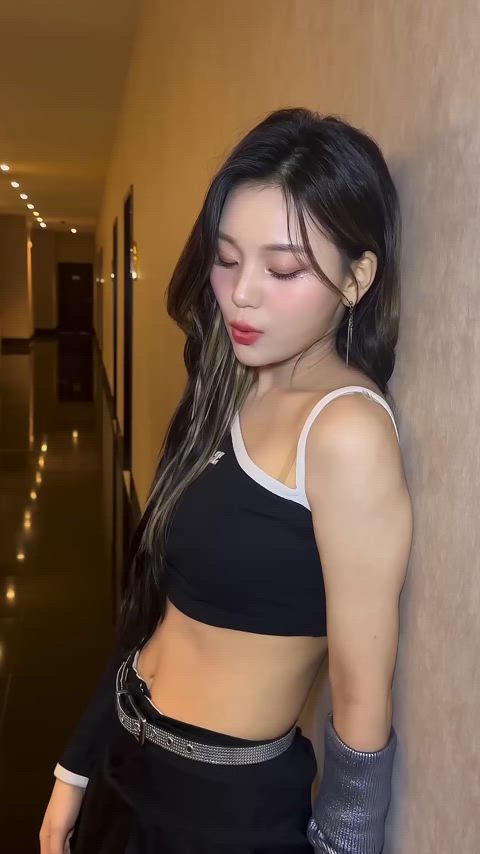 brunette dancing teasing kpop clip