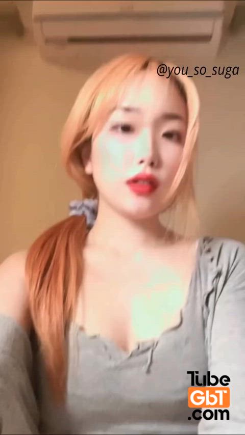 amateur asian babe blonde cute korean solo tribute clip