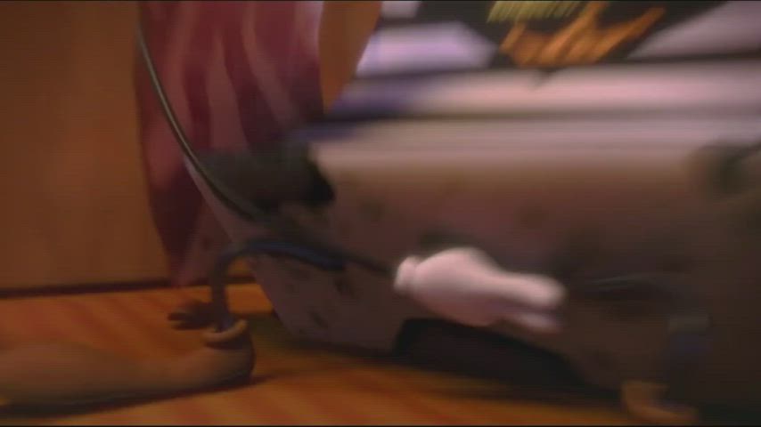 3d cartoon licking sniffing clip