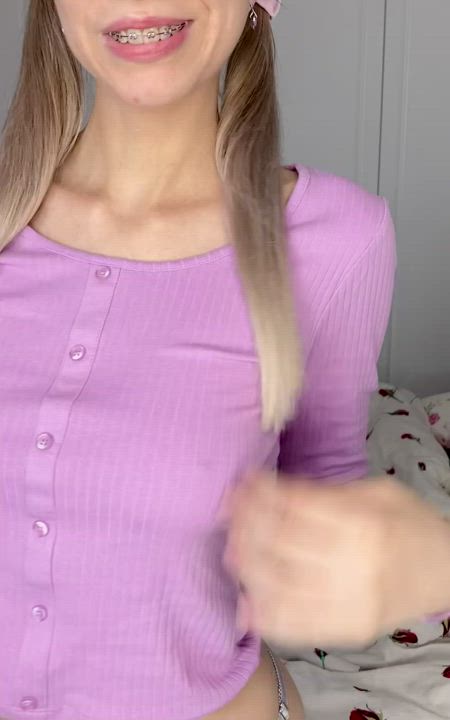 Are you brave enough to try a blowjob from a girl with braces?