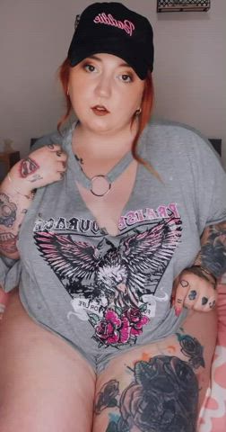 bbw curvy goth redhead ssbbw thighs tiktok clip