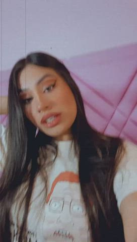 Eye Contact Latina Lingerie Lips Long Hair Masturbating Sensual Smile Teen clip