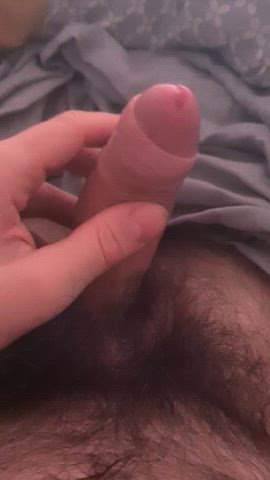 amateur cock foreskin gay jerk off male masturbation solo uncut clip