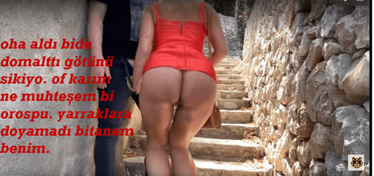 Ass Caption Cheating Cuckold Dress Hotwife Public Sharing Turkish clip