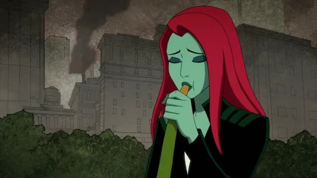 Poison Ivy growth scene Harley Quinn cartoon