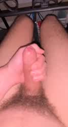 Foreskin and shaft drenched with precum after only a few minutes of edging. I get