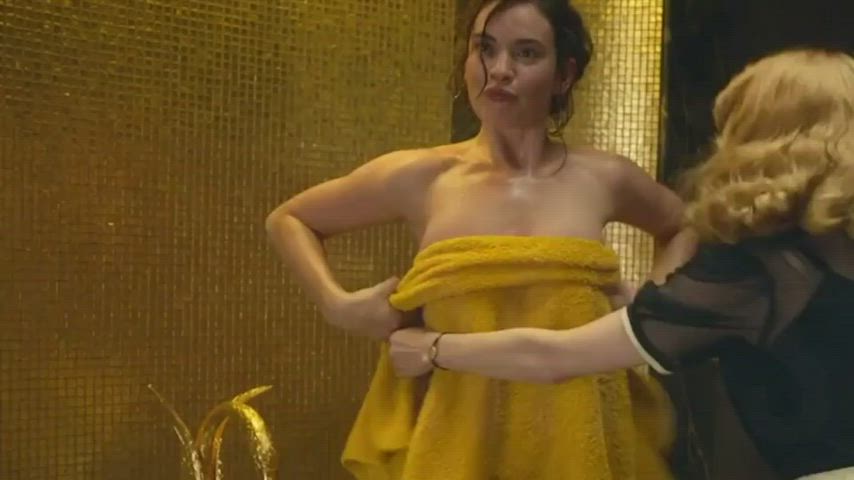 celebrity lily james sexy clip