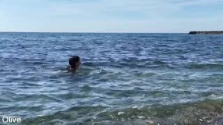 Babe Step sister on Public Beach and Cum on her Big Ass