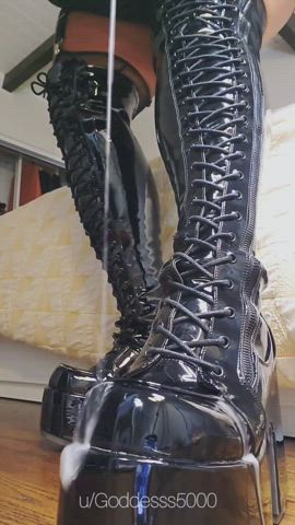 Lick up every single drop of My spit from the floor and My boots!