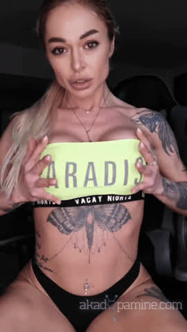 Blonde Fake Tits MILF Tattoo clip