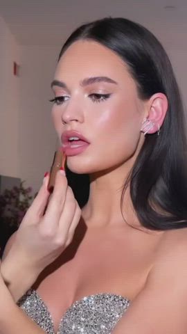 Lily James Lips Lipstick clip