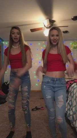 Blonde Dancing Jeans Skinny Tall Teens TikTok clip