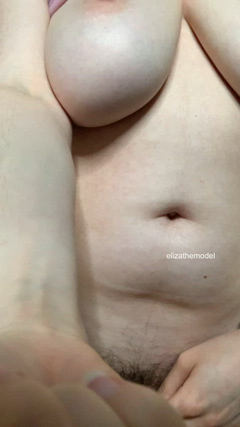 Happy to show you my busty body and hairy pussy, are you happy to see it? 😏