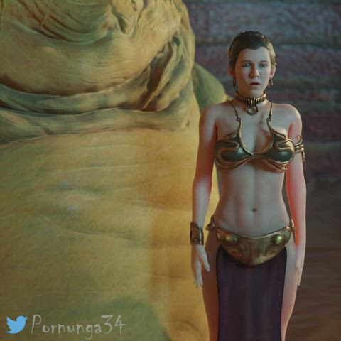 Princess Leia ogled by Jabba the Hutt (Pornunga34)