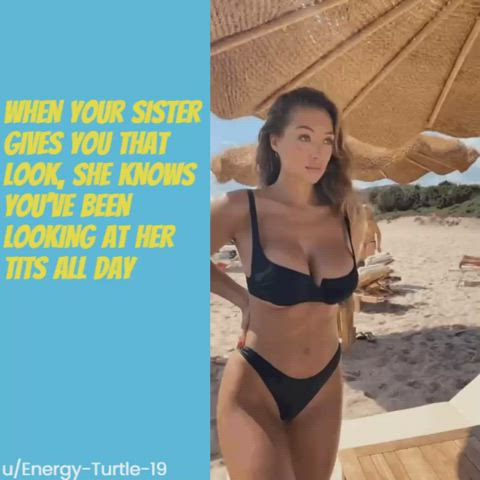 [B/S] Sister Knows You Are Checking Out Her World Class Tits