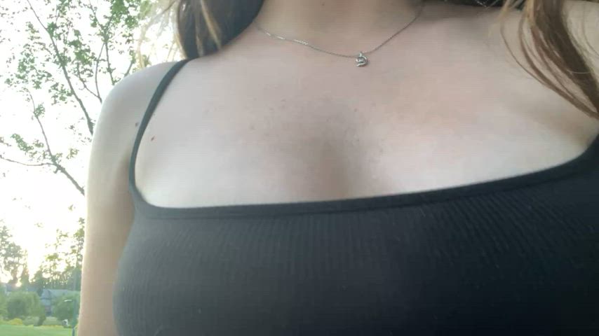 Out for a walk, I wonder if anyone will notice I’m not wearing a bra…