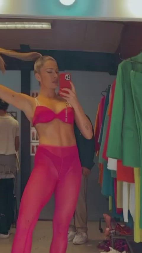 blonde brazilian celebrity fit hips legs see through clothing tights clip