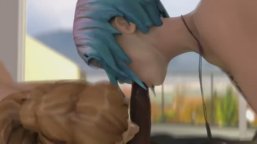 3D Alt Animation BBC Blowjob Riding Tattoo Threesome clip