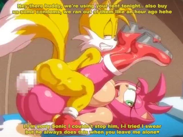 Tails pounds Amy (Angelauxes)