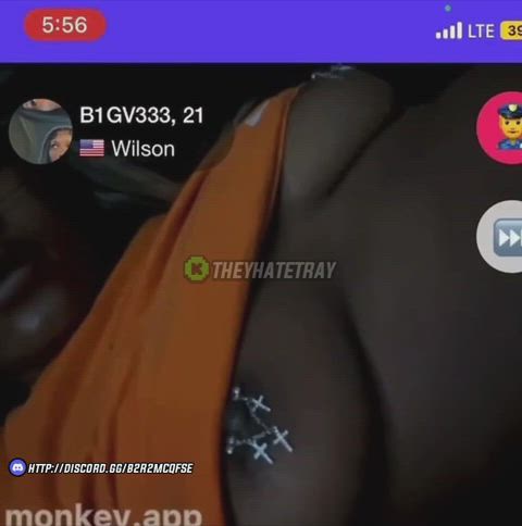 big tits black ebony nipple piercing nipple play nipples orgasm teen clip