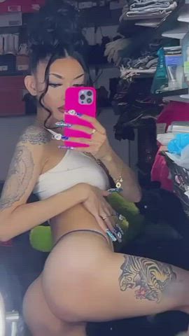 ass bubble butt latina lingerie skinny tattoo tease clip