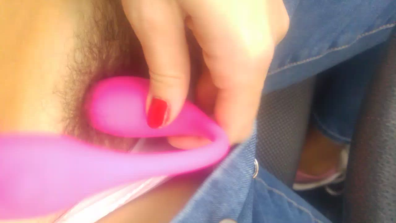 Hairy Pussy Masturbating Outdoor Vibrator clip