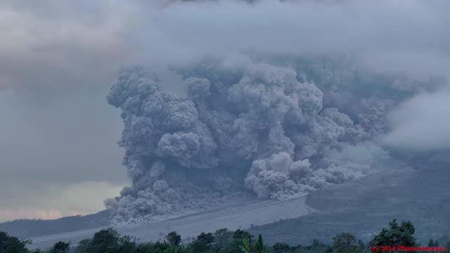 Pyroclastic Flow followed by series of Tornados, Sinabung Volcano